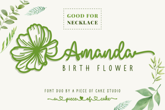 Amanda Birth Flower Duo: A Timeless Script Font for Creative Makers
