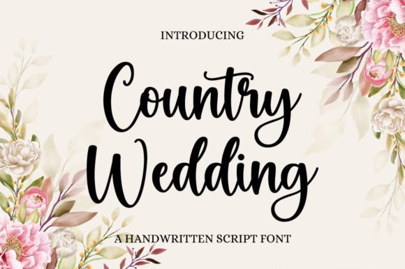 Country Wedding Script Font for Elegant Handmade Designs